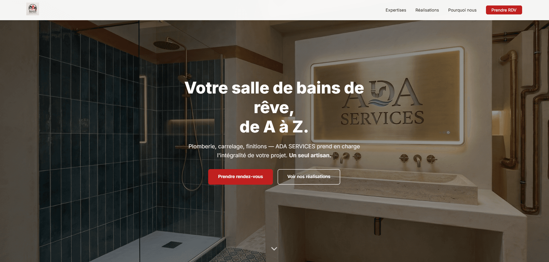 Aperçu du projet ADA Services — Site vitrine — Site vitrine réalisé par Corentin Coursan