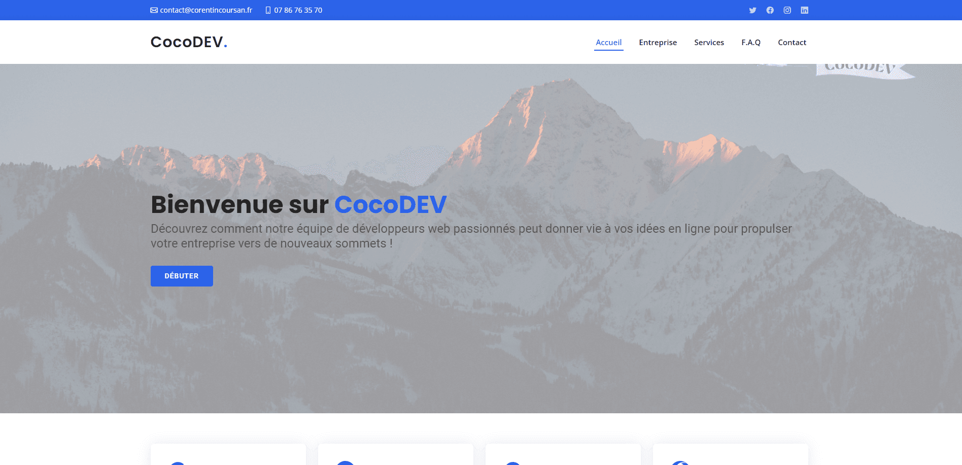 Aperçu du projet CocoDEV — Site d'entreprise — Site d'entreprise réalisé par Corentin Coursan